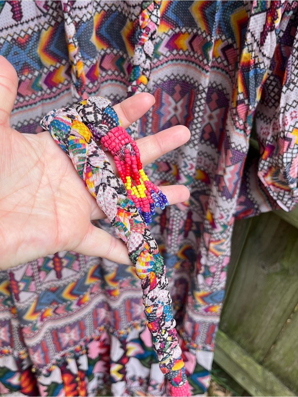FARM Rio Amulet Maxi Dress - Multicolor Geo Print Boho - Picture 6 of 8